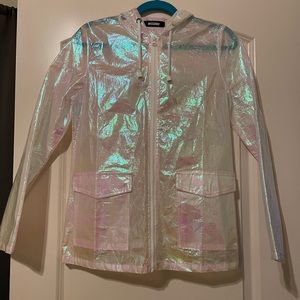 Iridescent rain jacket